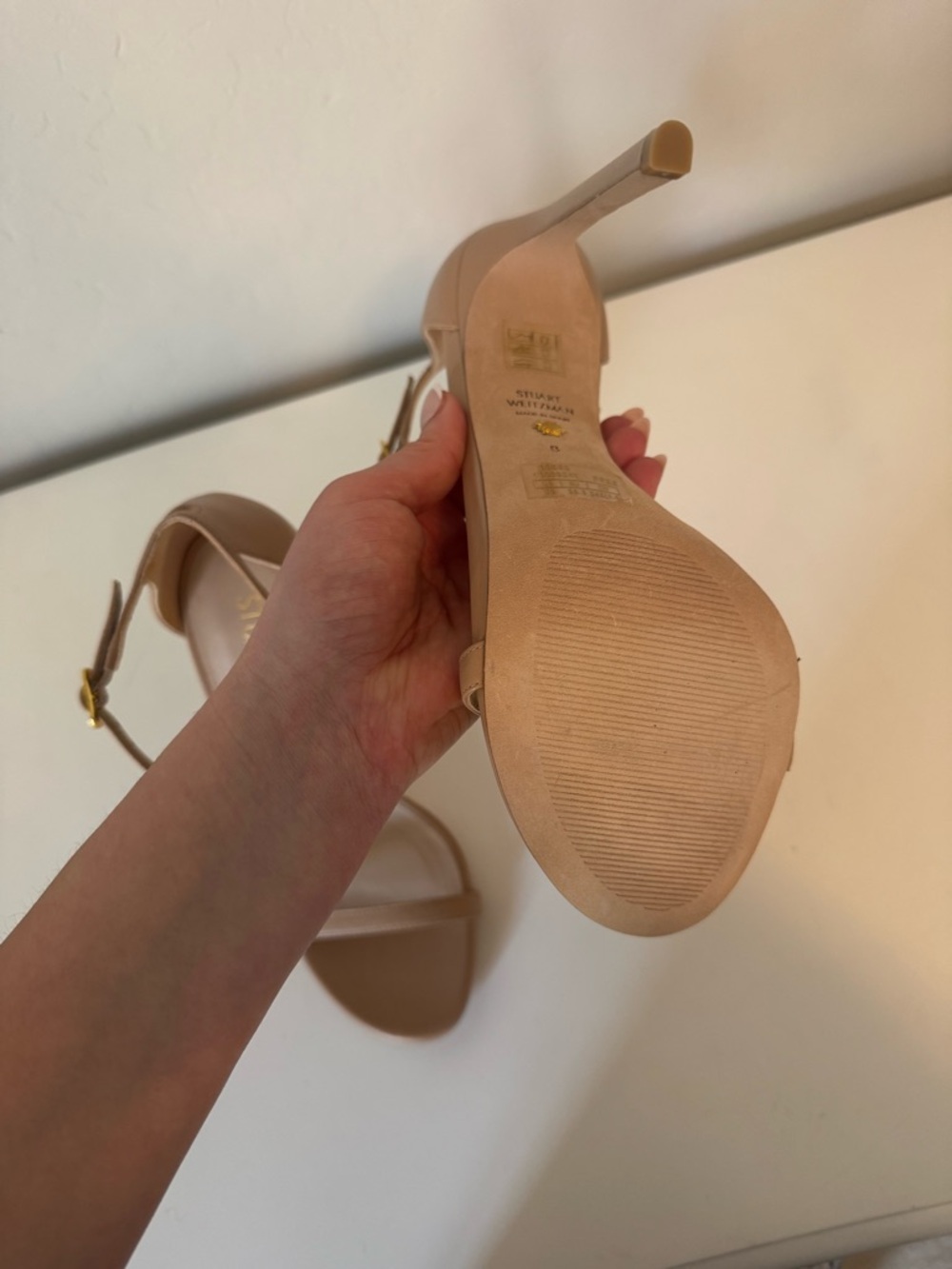 Stuart Weitzman Heels Beige Stiletto - Picture 5 of 6